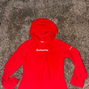 Red Girls Nebraska Fleece Columbia Vibrant Red Hoodie XS